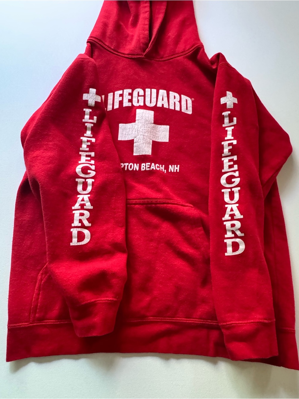 Lifeguard Red Hooded Sweatshirt - Unbranded Unisex Sz L